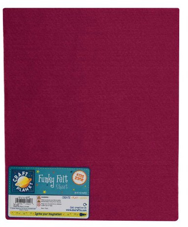 Craft Planet 9 x 12 Acrylic Felt, Plum, Coloured Square Sheets, Crafting Fabric, Stick with Glue Adhesive Pritt Sticks, for Sewing, Patchwork, Crafts
