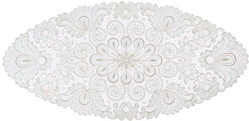 Plauener Spitze by Modespitze 67952 Design Plauen, Gre 40 x 80 cm oval, creme, Champagner