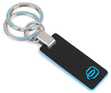 Piquadro Leather Keyring with Ring and Carabiner