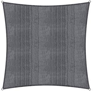Lumaland Sonnensegel Quadrat | 4 x 4 Meter Wetterbeständiger Sonnenschutz inkl. Befestigungsseile | Terrasse, Garten & Balkon Schattenspender mit UV-Schutz [Dunkelgrau]