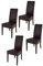 t m c s Tommychairs - 4er Set Moderne Stühle Luisa für Küche und Esszimmer, robuste Struktur aus lackiertem Buchenholz Farbe Wengeholz, Gepolstert und mit Kunstleder in der Farbe Mokka bezogen