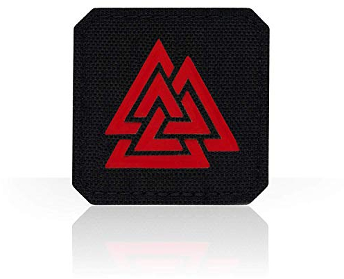 M-Tac Valknut Morale Patches Military Tactical Lazer Cut Viking Norse (Black - Red)