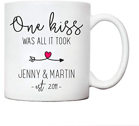 One kiss Mug | I Love You Mugs | Romantic Gifts for Loved Ones | Girlfriend Boyfriend Him Her | for Valentines Day | Husband Wife Anniversary Presents