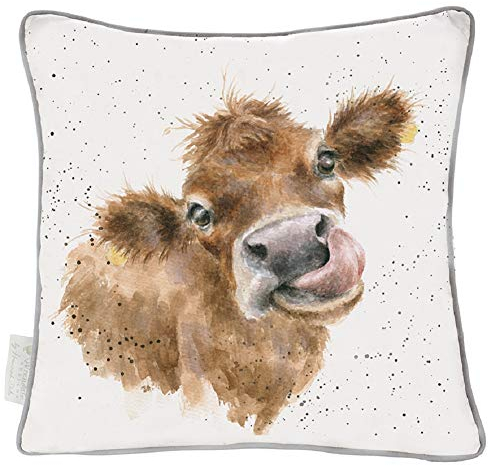 Wrendale Designs The Country Set Moo Kissen mit Federfüllung, Kuh