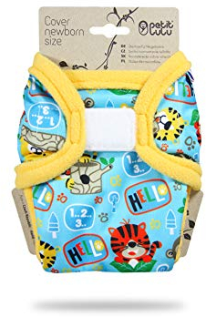 Petit Lulu Neugeborenen Überhose (2-6 kg) für Stoffwindeln Klett (Dschungel in der Schule)