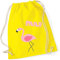 minimutz Turnbeutel mit Namen | Motiv Flamingo Vogel | inkl. NAMENSDRUCK | Stoffbeutel Hipster-Rucksack für Kinder & Mädchen in rosa pink lila (gelb)