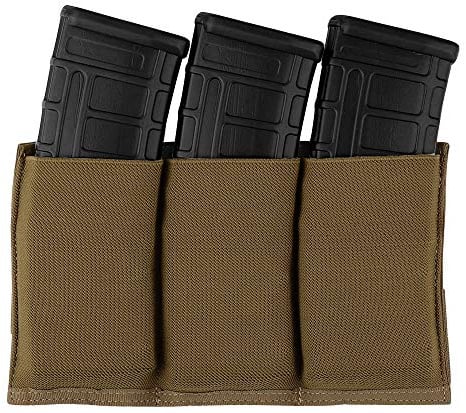 KRYDEX Tactical Molle M4 M16 Triple Magazine Pouch Speed Mag Holder Coyote Brown