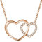AGVANA Collier en Argent Sterling 925 avec Chaîne à Double Pendentif en Forme de Cœur Zircone Cubique CZ Plaqué Or Rosé Cadeau de Noël Bijoux pour Femmes Filles.