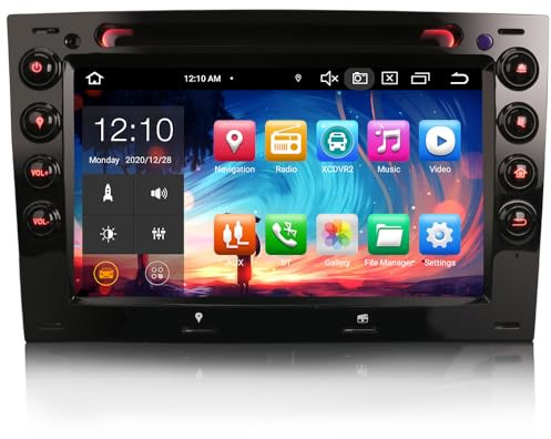 Erisin 8-Core Android 14 4+64GB Autoradio für Renault Megane 2 DVD Player Drahtlos Carplay Android Auto GPS Navigation IPS Bluetooth 5.0 WiFi 4G DSP OBD