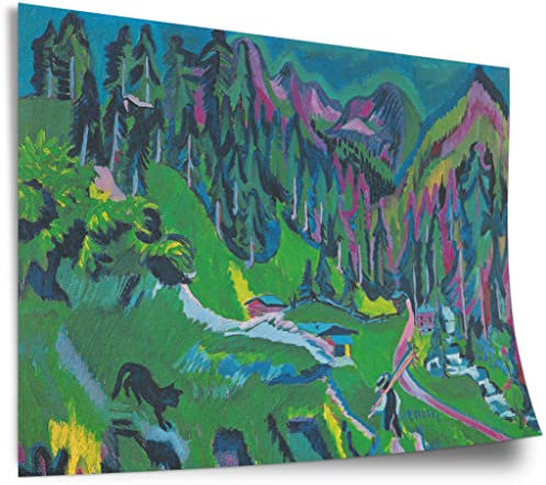 Printistico Poster Ernst Ludwig Kirchner - Landschaft Sertigal Kunstdruck ohne Rahmen, Wandbild - A4, A3, A2, A1, A0, XXL - Wohnzimmer, Schlafzimmer, Küche, Deko