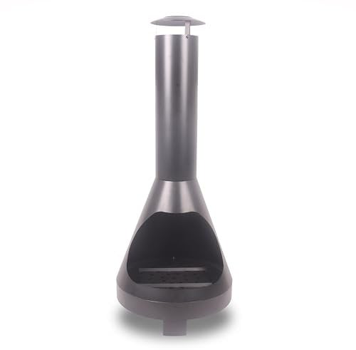 Casa Mia Alto Wood-Burning Chiminea for Garden - Patio Heater and Outdoor Log Burner with Classic Matt-Black Finish