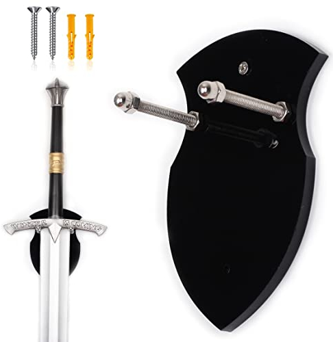 Wall mounted sword rack sword hook wall mounted display rack single sword vertical wall mounted general sword rack wall mounted display rack sword (Black 1 pack)