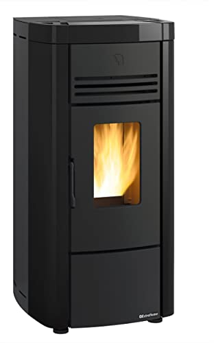 Nordica extraflame estufa de pellets de leña negra ventilada y sellada 8kw angelaevonoir