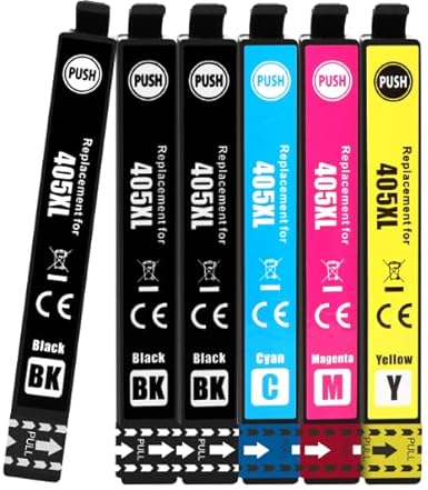 HL4win 405XL Multipack Tintenpatrone Kompatibel für Epson 405 405XL Ersatz fur Workforce Pro WF-3820DWF WF-3825DWF WF-4830DTWF WF-4820DWF WF-4825DWF Workforce WF-7840DTWF WF-7830DTWF WF-7835DTWF