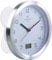 St. Leonhard Funkwanduhr: Badezimmer-Funk-Wanduhr mit Thermo- und Hygrometer, Alu-Rahmen, Weiß (Funkuhr Bad, Outdoor Uhr, Digital analog)