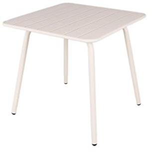 MaximaVida viereckiger Gartentisch Max, hergestellt aus Metall, Farbe Elfenbein 80 cm x 80 cm