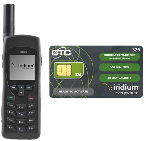 OSAT Iridium 9555 Satellitentelefon + 100 Minuten Prepaid-SIM Gültigkeit 30 Tage Robustes, wasserdichtes, GPS-fähiges Gerät Weltweite Abdeckung für Sprache und SMS ideal für Notfallkommunikation