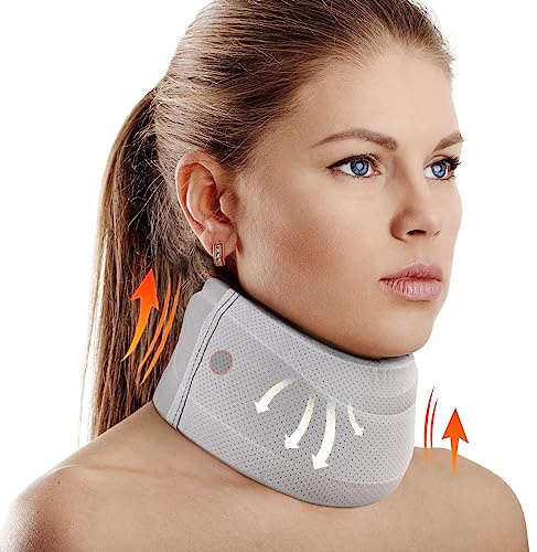 Nackenstütze für Nackenschmerzen und Unterstützung, weiche Nackenstütze lindert Schmerzen und Druck in der Wirbelsäule für Frauen und Männer, Schaumstoff-Halskragen (S, 7,6 cm tiefer Kragen)