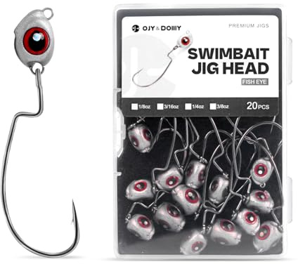 Fish Eye Swimbait Jigköpfe, gewichtete Haken zum Barschangeln