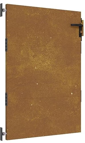 vidaXL Puerta de jardín acero corten 85x150 cm, puerta de metal, puerta de jardín delantera, puerta de jardín con cerradura, puerta de acero