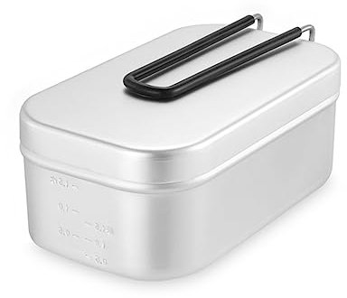 Voragrl Lonchera de aluminio con calefacción al aire libre, lonchera de viaje, lonchera con tapa y guantes, juego de camping