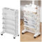 NUODWELL Mobile Bookshelf with Wheels, Multilayer Deskside Bookcase Rotatable Rolling File Cart Organization Shelf for School Classroom Home (5 Tier)
