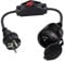 HuaLiSiJi Cavo Prolunga Schuko con Interruttore 16A 250V Prolunga Schuko impermeabile Mini Prolunga Schuko Corta, per Presa IP44 per Esterno o Interno, Casa, Ufficio (0.5m)