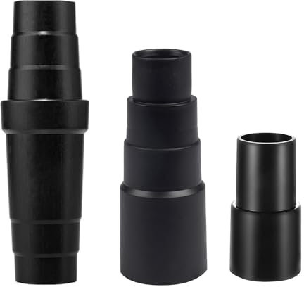 Vacuum Brush Attachment Round Dust Brush Vacuum Brush with 1-1/4 to 1-3/8 Inch Hose Adapter for 1.25 Inch Cleaner Vacuum Attachment Dust Brush Soft Bristle Replacement (3x Hose Adapter, Black)