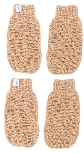 Angoily 4 Stück Sisal-Badehandschuhe Körper Peelinghandschuh Scrubhandschuh für Den Körper Spa-Handtücher Massagehandschuhe Körperwaschhandschuh