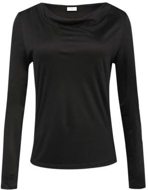 s.Oliver Seitlich geschlitztes Jersey-Shirt mit Wasserfall-Ausschnitt