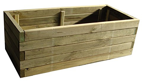 FKL DESIGN Home Deco Caja Jardinera de Madera Jardinera Patio Caja de Madera Jardinera Verde impregnada D23 (90 x 40 x 29 cm)
