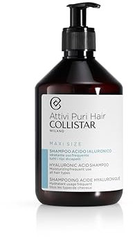 Collistar Activi Puri Hair Hyaluronsäure-Shampoo, feuchtigkeitsspendend, häufiger Gebrauch, für alle Haartypen, Maxi-Format, 500 ml