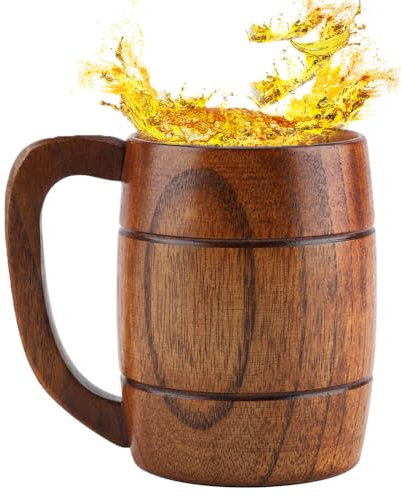 Hominas Hölzerner Trinkbecher,400 Ml Bierkrug Aus Holz Große Tasse Spaten Bier Kaffeetasse One Piecemänner Frauen Bierseidel Tasse Für Bars Restaurants Küche Und Hause