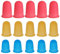 COMNICO Silikon Fingerschutz 15 Stück Fingerspitzen Heißkleber Fingerabdeckungen Schnittfeste Fingerkappen Fingerschutzhüllen für Harz Scrapbooking Nähen Handwerk Gitarre (Blau Orange Rot)