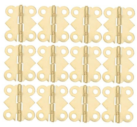 Toyvian 100pcs Miniature Hinge for Doll House Furniture Scale DIY Door Window Hardware Small Micro Hinges for Dollhouse Accessories and Cabinet Doors
