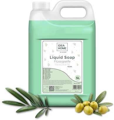 IDEA HOME FRAGANTE Handseife Flüssig 5L - Seife Kanister für alle Hauttypen - Gut Schäumende Flüssigseife 5 Liter - Cremeseife - OLIVE