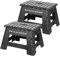 STAHLWERK Klapptritt KT-2 ST 2er Set mit 150 kg Tragkraft Faltbarer Tritthocker | Klapphocker | Schemel | Trittstufe | Klappleiter | Trittleiter mit Rutschfester Stufe