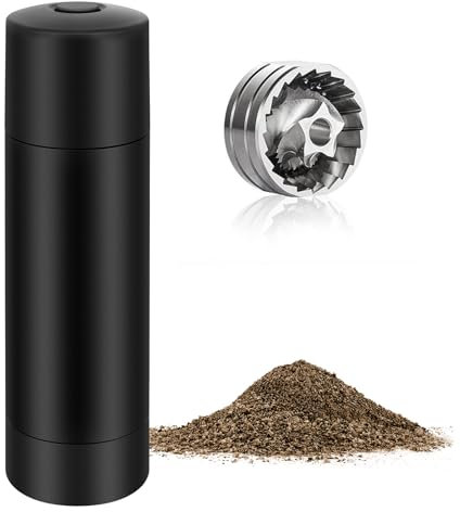 Luvan Professional Pepper Grinder - High Output Manual Black Pepper Mill with 430 Stainless Steel Grinding Core, Adjustable Coarseness, Heavy Duty Refillable Pepper Cannon & Lock Button Design