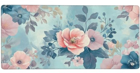 Tapis de Souris XXL 62.9x31.5 inch Grand Tapis Souris Carthame Gaming Mousepad Rétro Mouse Pad XL- avec Base Caoutchouc Imperméable Antidérapante pour PC Bureau Travail Jeux Ordinateur Portable-C535