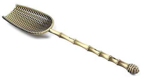 ALturN Tea Spatula,Chinese Kung Fu Tea Spoon,Vintage Tea Spoons Kung Fu Teaware Tea Caddy Accessories Tea Dispenser Tea Leaf Spatula(Gold)