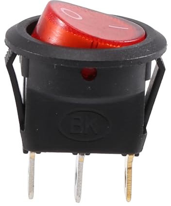 Gosera Interrupteur A Bascule Bipolaire ON OFF Rouge 3 Broches 220V