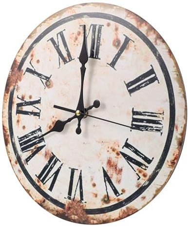 GRIRIW Reloj De Pared Industrial Retro Sin Vintage Funciona Pilas para Dormitorio Decoración Hogar Reloj De Pared Silencioso