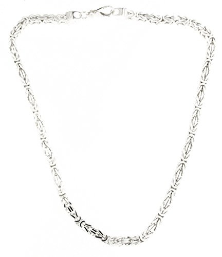 Königskette 925 Silber 5 mm 40 cm Silberkette Halskette Damen Herren Anhängerkette original italienische Byzantiner Kette Schmuck ab Fabrik tendenze Italy D-BZ5-40