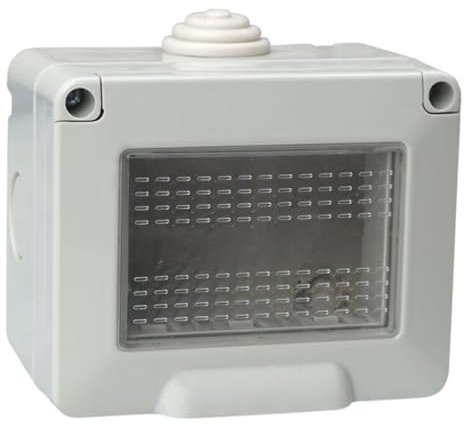 Contenitore grigio da parete per moduli, compatibile con Vimar Plana, 3 moduli, IP55 da esterno, Scatola per impianto elettrico, tecnopolimero ad alta resistenza, per pulsanti, prese, interruttori