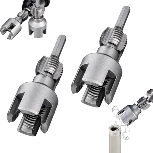 Roscador de tuberías integrado, roscador integrado para tuberías de agua de 1/2'' y 3/4'', herramienta para cortar roscas de tuberías, herramientas eficientes para taladro eléctrico (MIx)