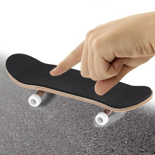 Segutage Mini Finger Skateboard Set, Ahornholz Legierung Skate, Reduzieren Fingerboard Finger mit Box für Montage Skateboarding Sport Spiele (Weiß)
