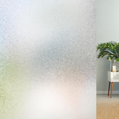 Lifetree Window Film Privacy for Glass Windows, Light Frosted, 75x200cm | Opaque Glass Stickers, Non-Adhesive Static Cling Removable Anti-UV Frosting Film For Home Office