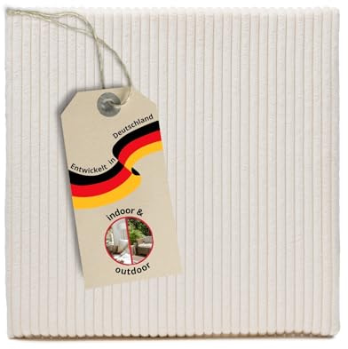 liebling Cord Sitzkissen 40x40 cm, Stuhlkissen, Kissen Ideal für Stuhl oder Bank, Mit Anti-Rutsch Unterseite, 4 cm Höhe, Weiß, Serie Elani