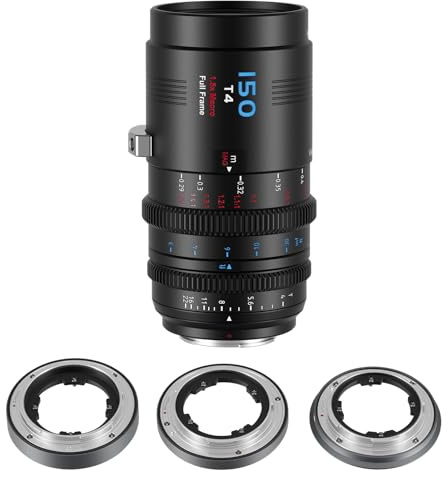 SIRUI VP-1 Vision Prime 1 T4 1.5X Macro Full Frame Cine Lens, 150mm Manual Focus Cinema Lens with Pre-Installed E Mount, Interchangeable RF/Z/L Mounts (Black)