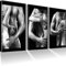Akt & Erotik & Nude Bilder auf Leinwand mit Keilrahmen/XXL Bild/Black & White/Art Deco/XXL 3 Bilder/Wandbilder/Kunstdruck/Leinwandbild/Pictures on Canvas/Fertig gerahmt !